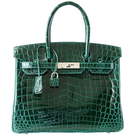 hermes crocodile birkin mini bag green|Hermes crocodile bags for sale.